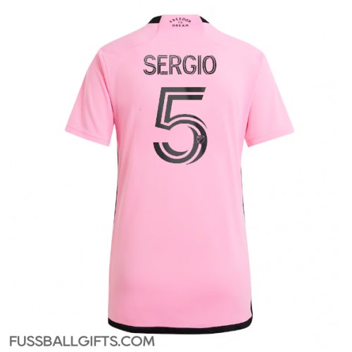 Inter Miami Sergio Busquets #5 Fußballbekleidung Heimtrikot Damen 2024-25 Kurzarm